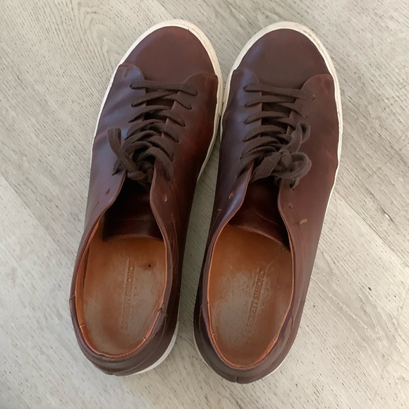 Beckett Simonon Reid golf Sneaker pull on size 13 brown leather distressed‎ - Picture 4 of 9